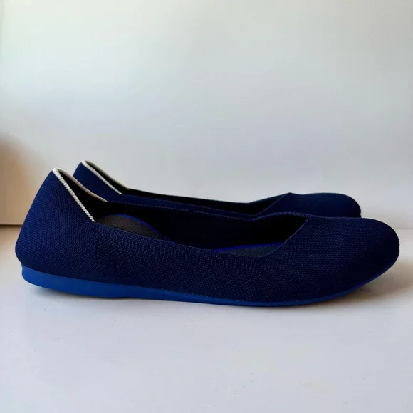 Rothy’s The Flat Round Toe Maritime Navy Slip On Knit Size 11 Ballet - Picture 8 of 12